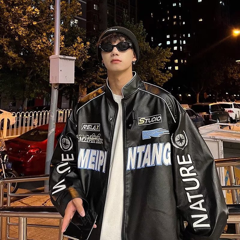 American style detachable motorcycle jacket couple retro hip - hop loose versatile couple baseball jacket new style jacket - 𝐃𝐔𝐕𝐋𝐀𝐒𝐇𝐎𝐏