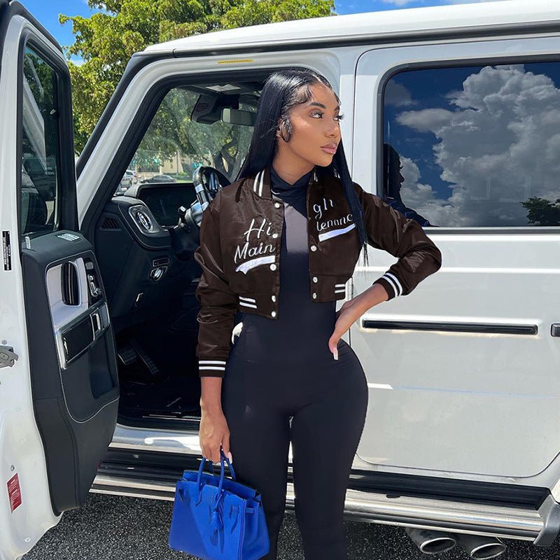 Autumn Women's New Sexy Embroidery Open Umbilical Loose Short Jacket Coat - 𝐃𝐔𝐕𝐋𝐀𝐒𝐇𝐎𝐏