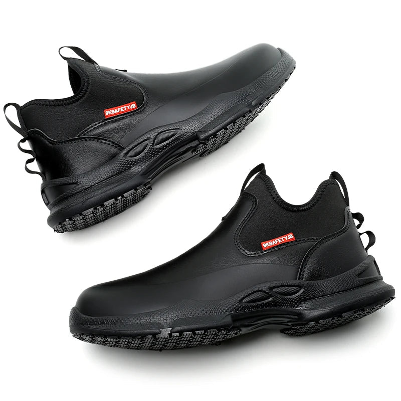 Fashionable men's leather shoes Waterproof and anti slip chef shoes Wear resistant men's casual shoes oil resistance Chef's boot - 𝐃𝐔𝐕𝐋𝐀𝐒𝐇𝐎𝐏