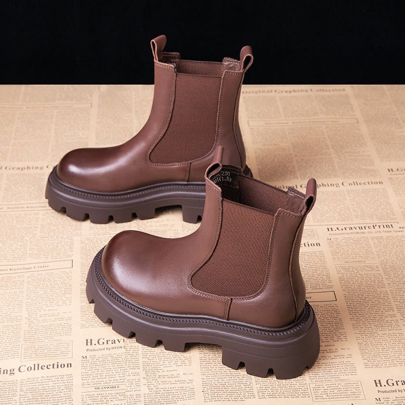 Height increasing short boots with plush chimney single boots - 𝐝𝐮𝐯𝐥𝐚𝐬𝐡𝐨𝐩.𝐜𝐨𝐦