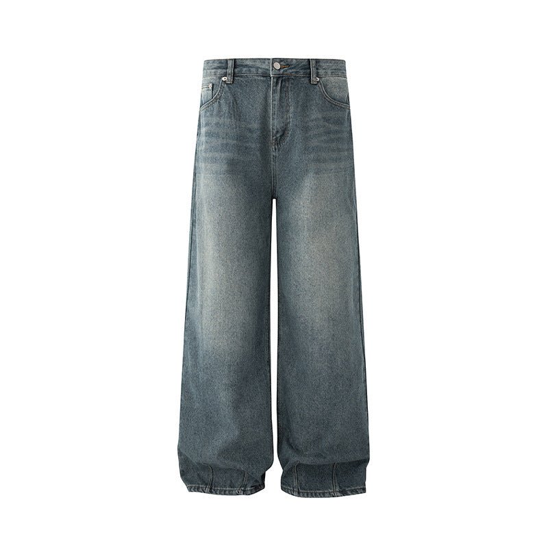 MYQ Washed Straight Leg Jeans Men Autumn Clean Fit Casual Tapered Long Pants Commuter Look - 𝐃𝐔𝐕𝐋𝐀𝐒𝐇𝐎𝐏