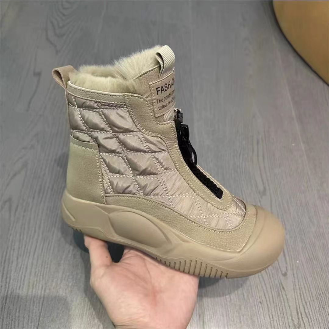 Retro versatile snow boots, soft soled waterproof cotton shoes with thick velvet, warm and high top women's shoes - 𝐃𝐔𝐕𝐋𝐀𝐒𝐇𝐎𝐏