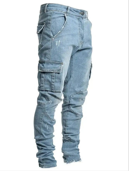 2025 New Korean Men's Casual Long Jeans Classic Man Straight Denim Wide - leg Pants Solid Color Light Blue Grey Black 4XL - 𝐝𝐮𝐯𝐥𝐚𝐬𝐡𝐨𝐩.𝐜𝐨𝐦