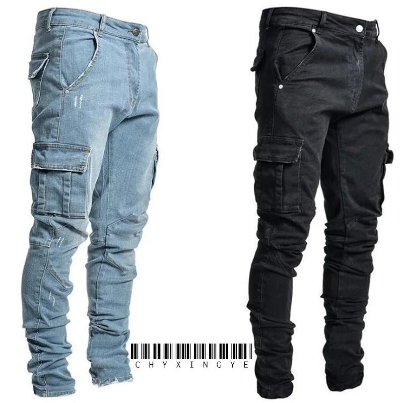 2025 New Korean Men's Casual Long Jeans Classic Man Straight Denim Wide - leg Pants Solid Color Light Blue Grey Black 4XL - 𝐝𝐮𝐯𝐥𝐚𝐬𝐡𝐨𝐩.𝐜𝐨𝐦