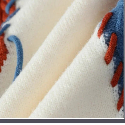 2025 New Male Patchwork Sweater Trend High Street Fashion Autumn and Winter Warm Mens Hip - hop Street Clothing Men pullover shirt - 𝐃𝐔𝐕𝐋𝐀𝐒𝐇𝐎𝐏