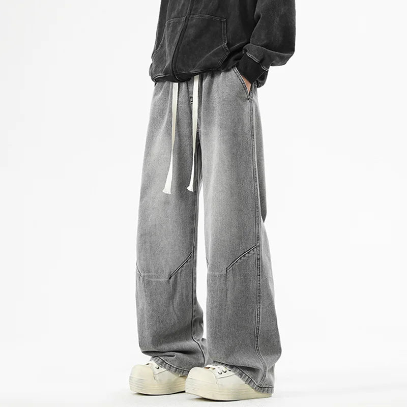 2025 New Streetwear Baggy Jeans for Men Korean Fashion Wide Leg Straight Denim Pants Male Elastic Waist Classic Y2K Blue Jean - 𝐝𝐮𝐯𝐥𝐚𝐬𝐡𝐨𝐩.𝐜𝐨𝐦