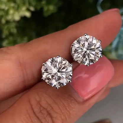 2ct 8mm Moissanite Earrings for Women Lab Grown Diamond Ear Studs 925 Sterling Silver Fine Jewelry Gift - 𝐃𝐔𝐕𝐋𝐀𝐒𝐇𝐎𝐏