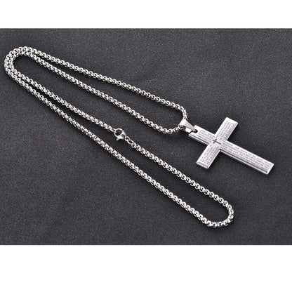 Easter Cross Verse Pendant Necklace Men's Trendy Women's Necklace For Men, father's day gift