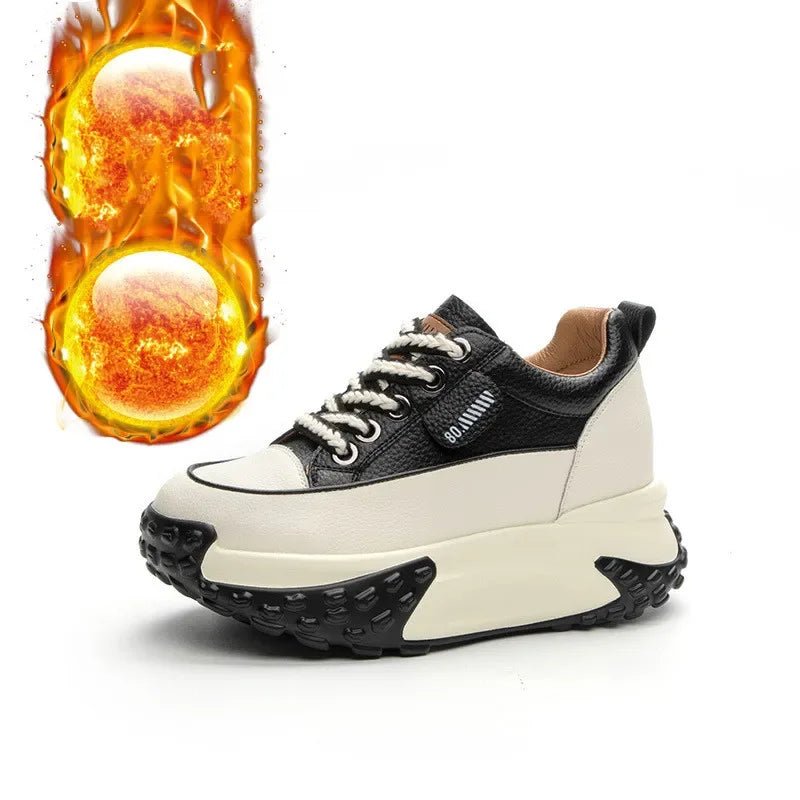 7CM Genuine Leather Platform Wedge Fashion Women Spring Well - fitting Autumn Chunky Sneakers Shoes Breathable Mixed Color Winter - 𝐃𝐔𝐕𝐋𝐀𝐒𝐇𝐎𝐏