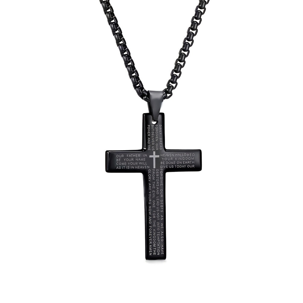 Easter Cross Verse Pendant Necklace Men's Trendy Women's Necklace For Men, father's day gift