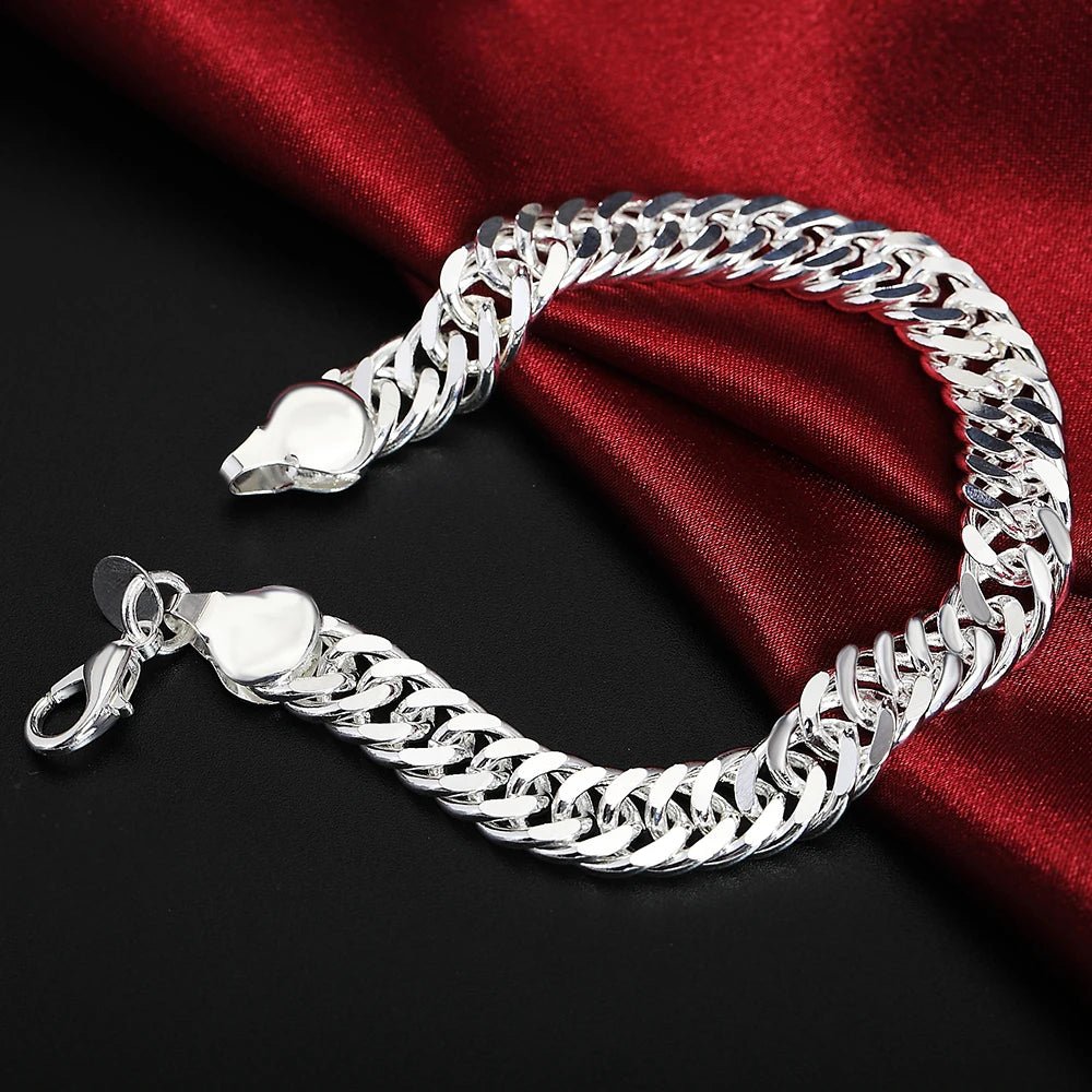 925 Sterling Silver Exquisite Solid Chain Bracelet Fashion Charm Women Men Solid Wedding Cute Simple Models Jewelry - 𝐃𝐔𝐕𝐋𝐀𝐒𝐇𝐎𝐏