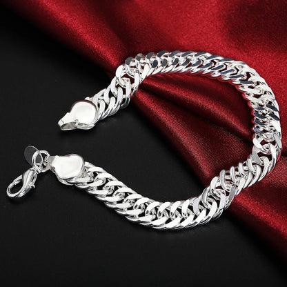 925 Sterling Silver Exquisite Solid Chain Bracelet Fashion Charm Women Men Solid Wedding Cute Simple Models Jewelry - 𝐃𝐔𝐕𝐋𝐀𝐒𝐇𝐎𝐏