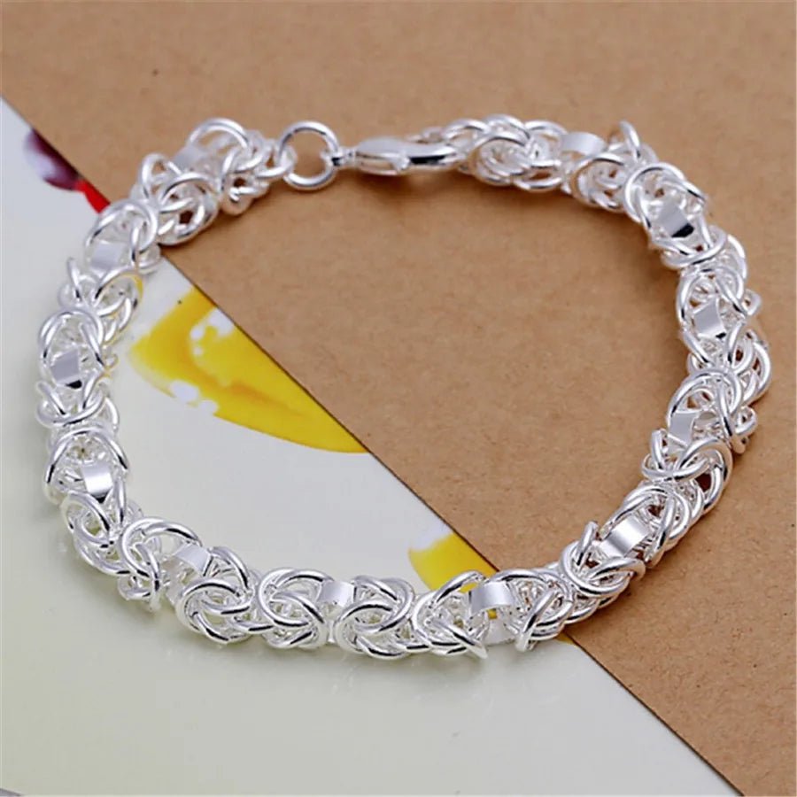 925 Sterling Silver Exquisite Solid Chain Bracelet Fashion Charm Women Men Solid Wedding Cute Simple Models Jewelry - 𝐃𝐔𝐕𝐋𝐀𝐒𝐇𝐎𝐏