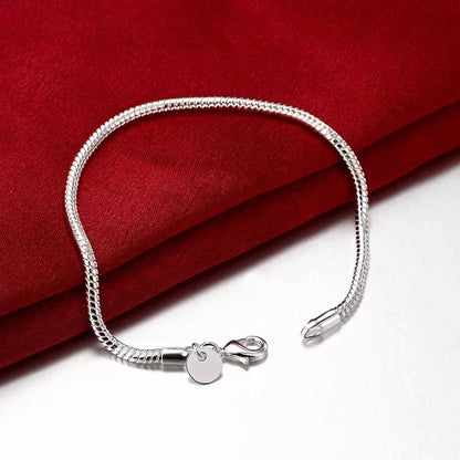925 Sterling Silver Exquisite Solid Chain Bracelet Fashion Charm Women Men Solid Wedding Cute Simple Models Jewelry - 𝐃𝐔𝐕𝐋𝐀𝐒𝐇𝐎𝐏