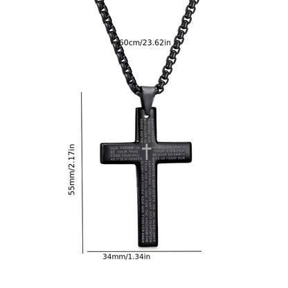 Easter Cross Verse Pendant Necklace Men's Trendy Women's Necklace For Men, father's day gift