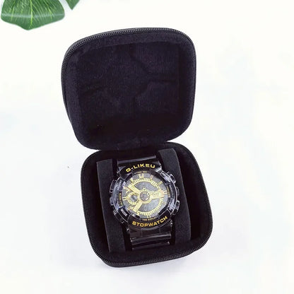1pc 2 Card Position Hard Shell Watch Storage Box, Travel Storage Bag, Hard Shell, Portable Anti-pressure, Ideal choice for Gifts