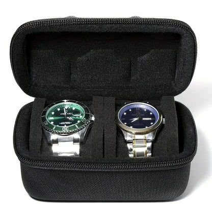 1pc 2 Card Position Hard Shell Watch Storage Box, Travel Storage Bag, Hard Shell, Portable Anti-pressure, Ideal choice for Gifts