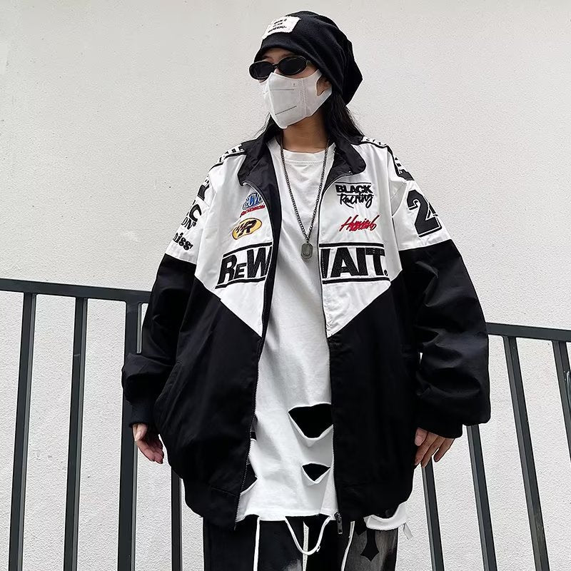 American style detachable motorcycle jacket couple retro hip - hop loose versatile couple baseball jacket new style jacket - 𝐃𝐔𝐕𝐋𝐀𝐒𝐇𝐎𝐏