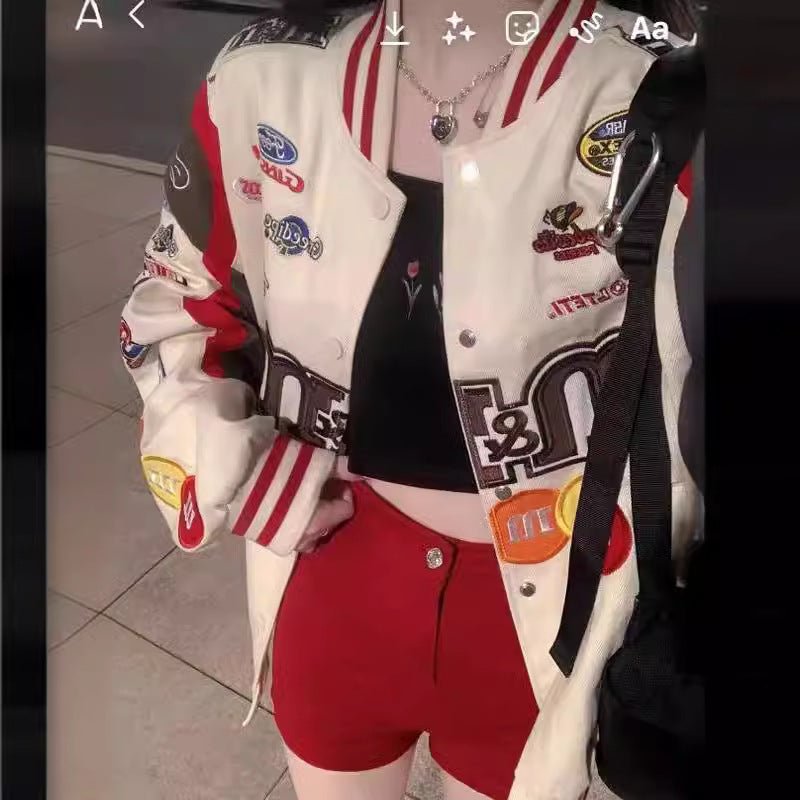 American style detachable motorcycle jacket couple retro hip - hop loose versatile couple baseball jacket new style jacket - 𝐃𝐔𝐕𝐋𝐀𝐒𝐇𝐎𝐏
