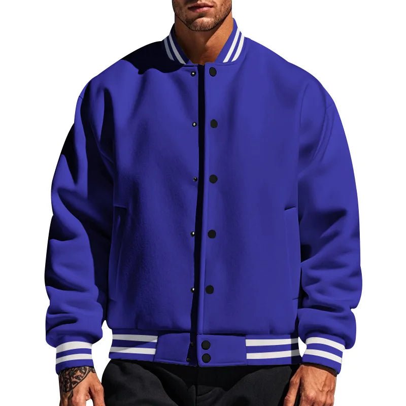Autumn and Winter New American Style Baseball Uniform Men's Casual Sports Loose Stand Collar Button Pilot Jacket Promotion - 𝐃𝐔𝐕𝐋𝐀𝐒𝐇𝐎𝐏