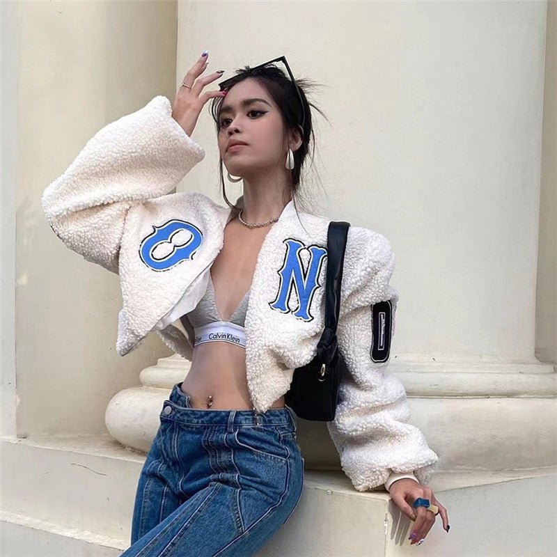 Autumn and Winter New Women's Fashion Letter Embroidery Slim Warm Jacket Coat - 𝐃𝐔𝐕𝐋𝐀𝐒𝐇𝐎𝐏