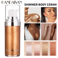 4 Colors Shimmer Liquid Highlighter, Body Face Foundation Cream, Waterproof Brightening Makeup Cosmetic
