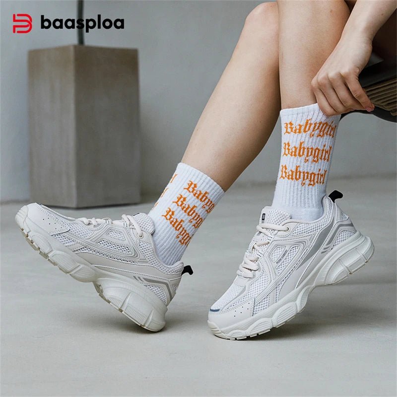 Baasploa Women Causal Sneakers Lightweight Mesh Breathable Sport Shoes Comfort Soft Walking Shoes for Women Non - Slip Outdoor - 𝐝𝐮𝐯𝐥𝐚𝐬𝐡𝐨𝐩.𝐜𝐨𝐦