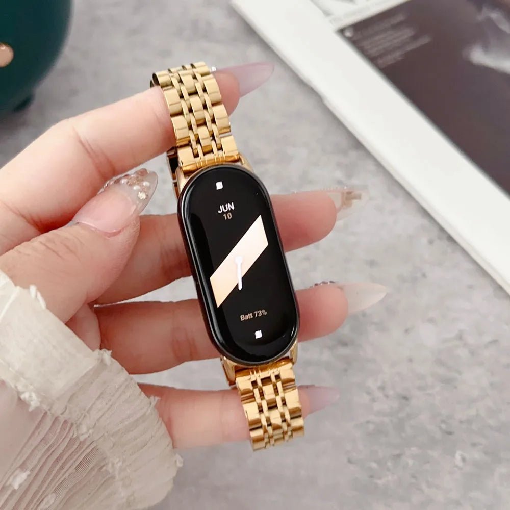 Band Strap for Smart Mi Band 8/9/10 Bracelet with Link Removal tool Metal Wristband for Xiaomi Mi Band 8 Watchband for Men Women - 𝐃𝐔𝐕𝐋𝐀𝐒𝐇𝐎𝐏