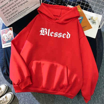 Blessed Creativity Printed Hoodies Women Street Style Hip Hop Hoody Autumn Loose Fleece Clothing Comfortable Pullover Sweatshirt - 𝐃𝐔𝐕𝐋𝐀𝐒𝐇𝐎𝐏