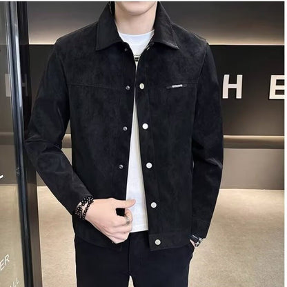 Collar suede spring clothes men's outerwear - 𝐃𝐔𝐕𝐋𝐀𝐒𝐇𝐎𝐏
