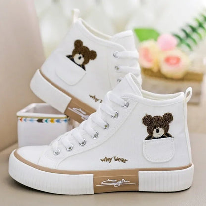 Cute Canvas Shoes Women Breathable Sneakers Brand Sport Shoes for Woman Casual Vulcanized Shoe Flats High Top Zapatos Mujer - 𝐃𝐔𝐕𝐋𝐀𝐒𝐇𝐎𝐏