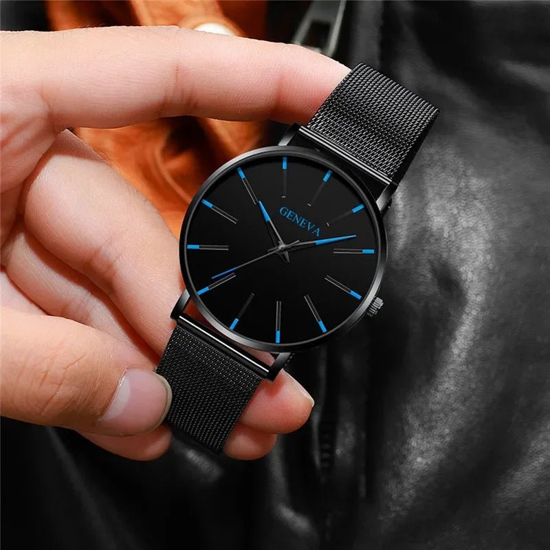 Fashion Men Business Watches Simple Ultra Thin Mesh Belt Male's Analog Quartz Wristwatch Reloj Hombre - 𝐃𝐔𝐕𝐋𝐀𝐒𝐇𝐎𝐏