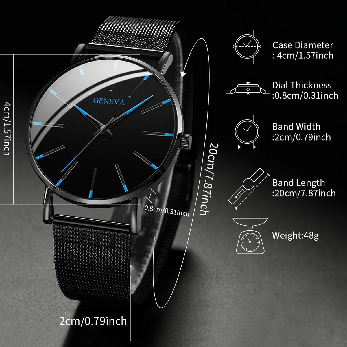 Fashion Men Business Watches Simple Ultra Thin Mesh Belt Male's Analog Quartz Wristwatch Reloj Hombre - 𝐃𝐔𝐕𝐋𝐀𝐒𝐇𝐎𝐏