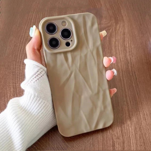 Fashion Silicone Fold Wrinkle Phone Case For iPhone 14 13 12 11 15 Pro Max SE X XS XR 8 7 Plus Soft Candy Color Full Cover - 𝐃𝐔𝐕𝐋𝐀𝐒𝐇𝐎𝐏