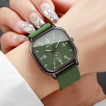 Fashion Square Women's Watch Casual Silicone Strap Quartz Watches Sports Wristwatch For Men Women Students（Without Box） - 𝐝𝐮𝐯𝐥𝐚𝐬𝐡𝐨𝐩.𝐜𝐨𝐦
