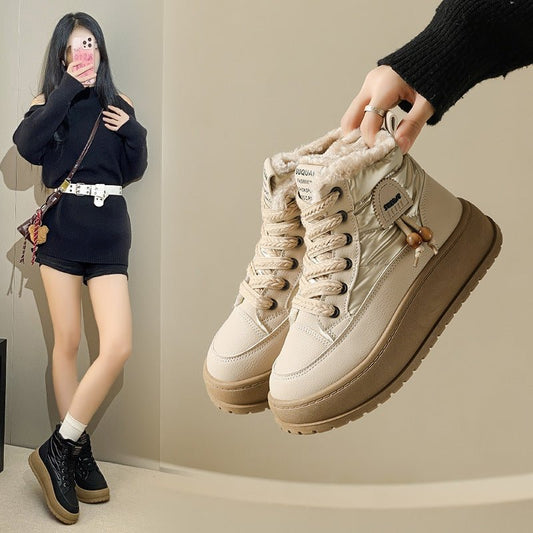 Fleece - Lined High - Top Snow Boots for Women, Fashionable Insulated Casual Winter Shoes Student - Friendly Design - 𝐝𝐮𝐯𝐥𝐚𝐬𝐡𝐨𝐩.𝐜𝐨𝐦