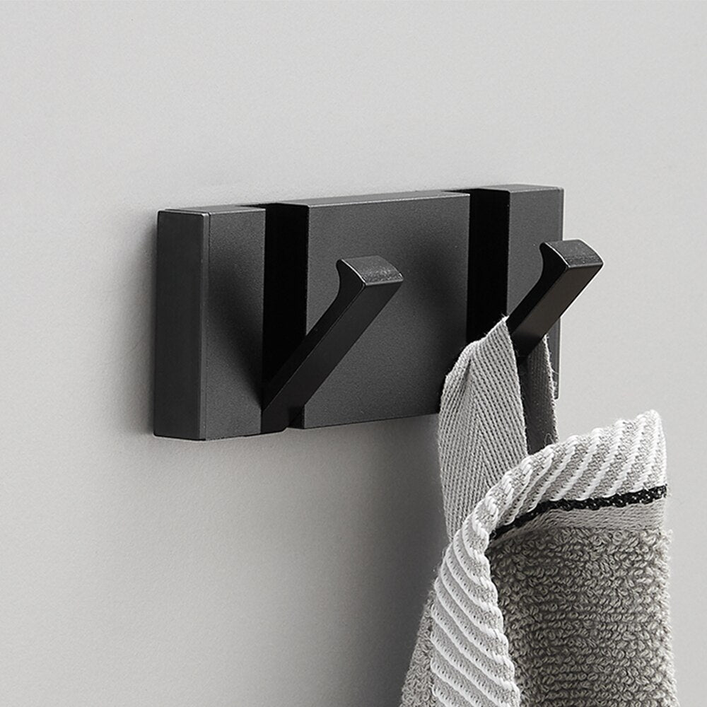 Folding Towel Hanger 2ways Installation Wall Hooks Coat Clothes Holder for Bathroom Kitchen Bedroom Hallway, Black Gold - 𝐝𝐮𝐯𝐥𝐚𝐬𝐡𝐨𝐩.𝐜𝐨𝐦