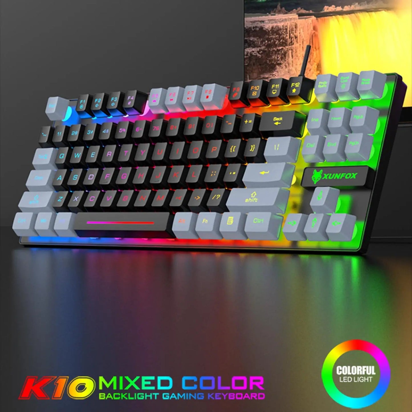 Gaming Keyboard Colorful LED Backlight Office Keyboard for Desktop Typing PC - 𝐃𝐔𝐕𝐋𝐀𝐒𝐇𝐎𝐏