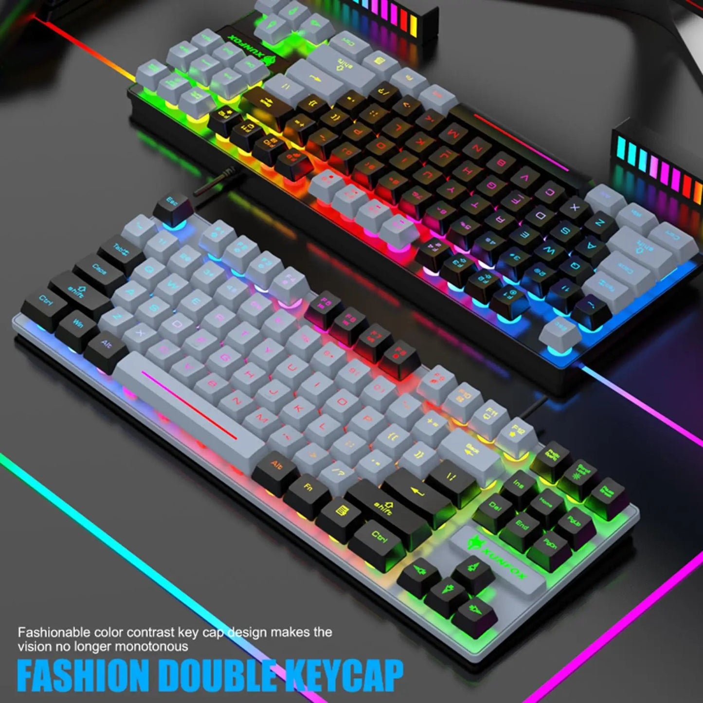 Gaming Keyboard Colorful LED Backlight Office Keyboard for Desktop Typing PC - 𝐃𝐔𝐕𝐋𝐀𝐒𝐇𝐎𝐏