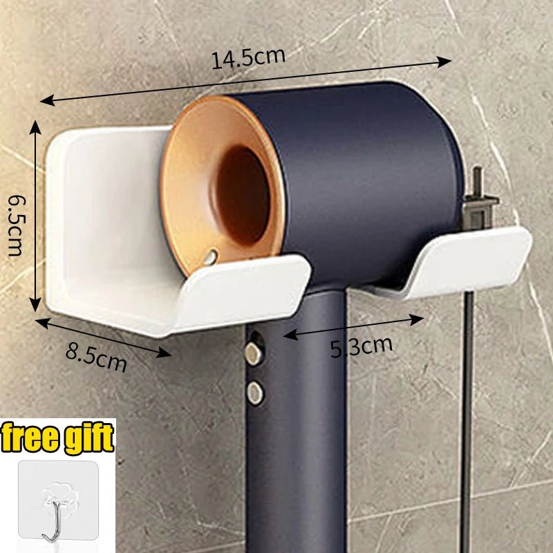 Hair Dryer Holder Wall Mounted Wall Dryer Cradle white black greyHairdryer Blow Dryer Organizer for Bathroom Bathroom Shelves - 𝐃𝐔𝐕𝐋𝐀𝐒𝐇𝐎𝐏