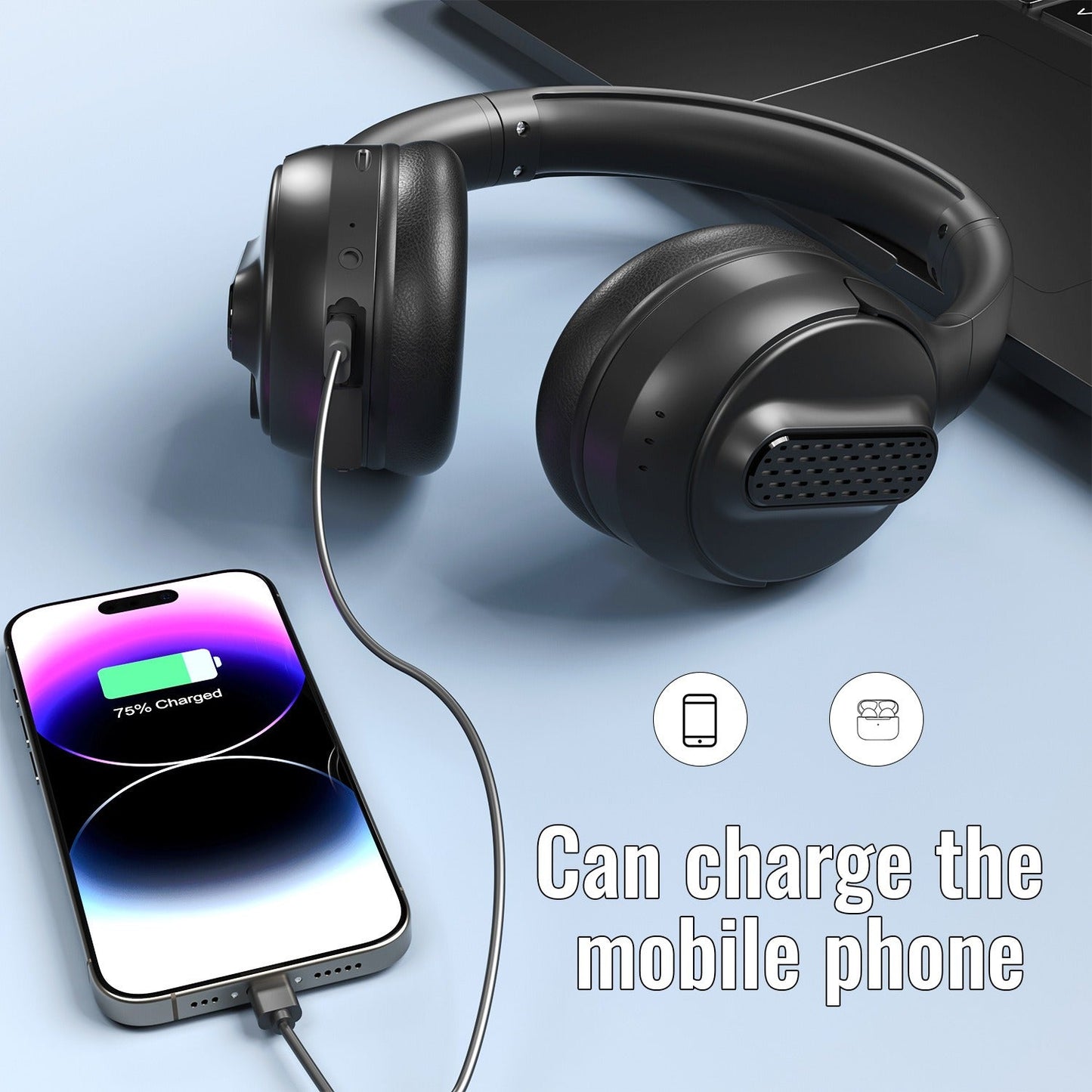 Head mounted Bluetooth earphones with portable power bank wireless earphones Type - C interface foldable card insertion - 𝐝𝐮𝐯𝐥𝐚𝐬𝐡𝐨𝐩.𝐜𝐨𝐦