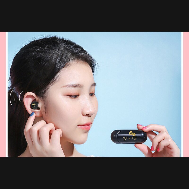 Hello Kitty WIreless Bluetooth Earphone With Charging Case Smart Touch HiFi Earphone Mini Headset Noise Reduction Earphones - 𝐃𝐔𝐕𝐋𝐀𝐒𝐇𝐎𝐏