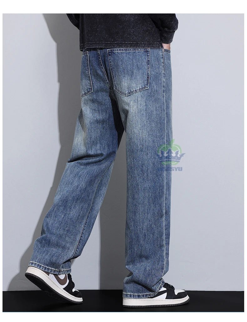 High Quality New Classic Retro Men's Jeans Cotton Casual Straight Fit Stretch Fashion Work Denim Trousers Male Autumn Winter - 𝐃𝐔𝐕𝐋𝐀𝐒𝐇𝐎𝐏