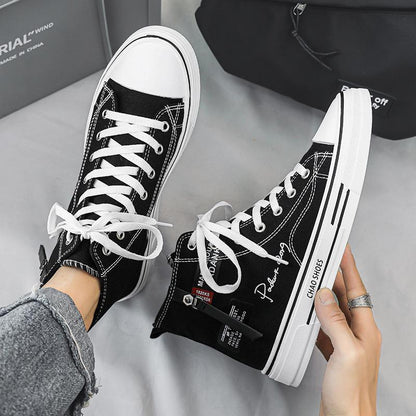 High top board shoes canvas shoes casual shoes Korean version student shoes men's shoes trendy shoes - 𝐃𝐔𝐕𝐋𝐀𝐒𝐇𝐎𝐏