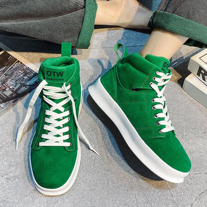 High top suede board shoes Air Force thick sole breathable sports student casual workwear shoes men - 𝐝𝐮𝐯𝐥𝐚𝐬𝐡𝐨𝐩.𝐜𝐨𝐦