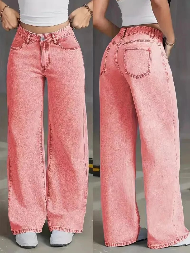 High Waist Straight Leg Jeans Women's Summer New Loose Casual Long Pants Wish Trendy Brand Cross - Border Fashionable Denim - 𝐝𝐮𝐯𝐥𝐚𝐬𝐡𝐨𝐩.𝐜𝐨𝐦