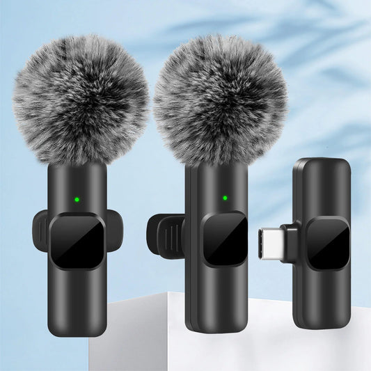 K60 NEW Wireless Lavalier Microphone Audio Video Recording Mini Mic For iPhone Android Laptop Gaming Mobile Phone Microphone - 𝐃𝐔𝐕𝐋𝐀𝐒𝐇𝐎𝐏