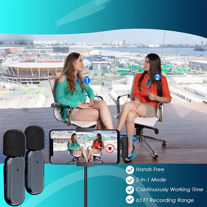 K61 wireless microphone lavalier with charging chamber video capture Tiktok live broadcast noise reduction mini microphone - 𝐃𝐔𝐕𝐋𝐀𝐒𝐇𝐎𝐏