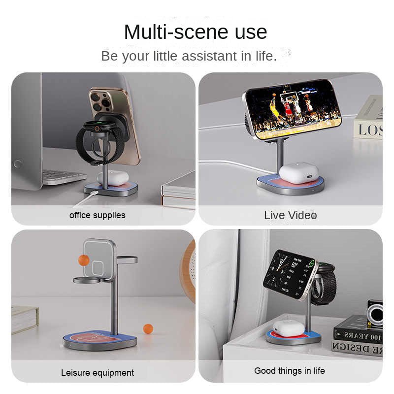 KUXIU X85 3 - in - 1 Basketball Magnetic Wireless Charger Compatible with Apple Family Bucket, Giving Boyfriend a Good Item - 𝐝𝐮𝐯𝐥𝐚𝐬𝐡𝐨𝐩.𝐜𝐨𝐦