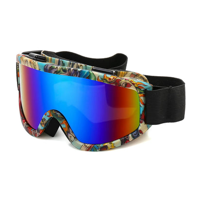 Large Frame Ski Goggles with Colorful Lens Anti - Collision Anti - Glare Lens Outdoor Sport Snow Snowboard for Snowboarding Skiing - 𝐃𝐔𝐕𝐋𝐀𝐒𝐇𝐎𝐏